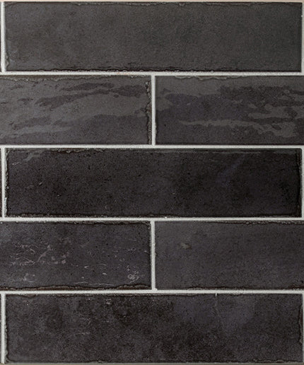Pattern of dark gray tiles with a brick-like design