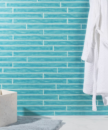 bay wall 2x20 herringbone tile