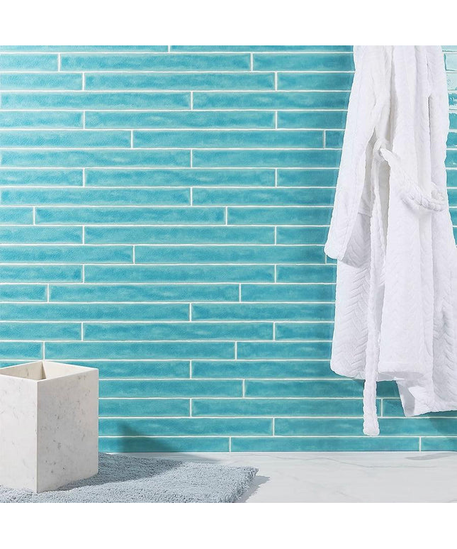 bay wall 2x20 herringbone tile