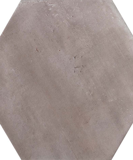 Hexagonal gray tile on a white background