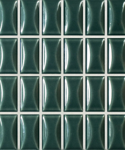 bevel-emerald-gloss Pattern of green tiles with a white border