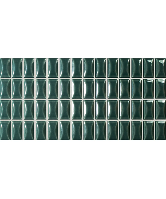 bevel-emerald-gloss Pattern of green tiles with a white border