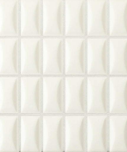 bevel-quartz-matt White textured square tiles arranged in a grid pattern