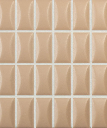 bevel-topaz-matt Brown ceramic tiles arranged in a grid pattern