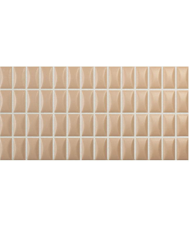 bevel-topaz-matt Brown ceramic tiles arranged in a grid pattern