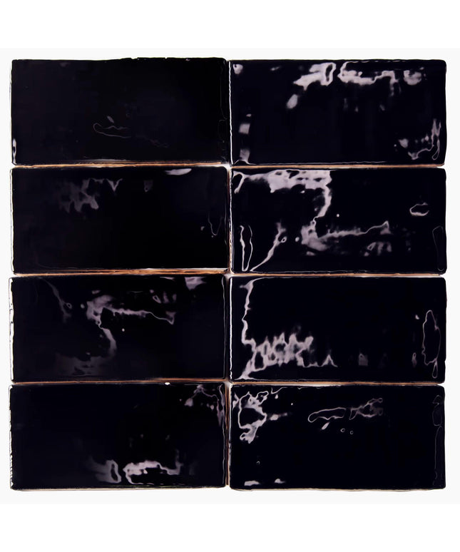 black 3x6 wall tiles