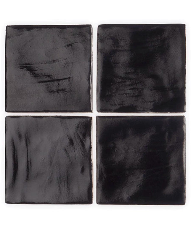 black 4x4 ceramic tile
