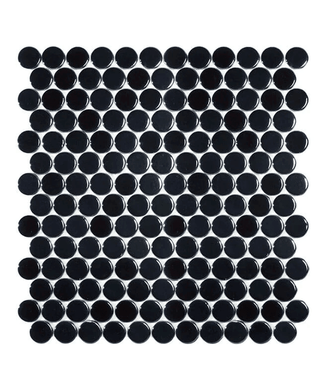 circle penny round glass mosaic 1x1 555 shell saphire
