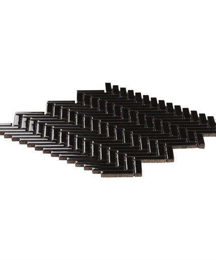 black-glossy-herringbone-tile-11x11-side