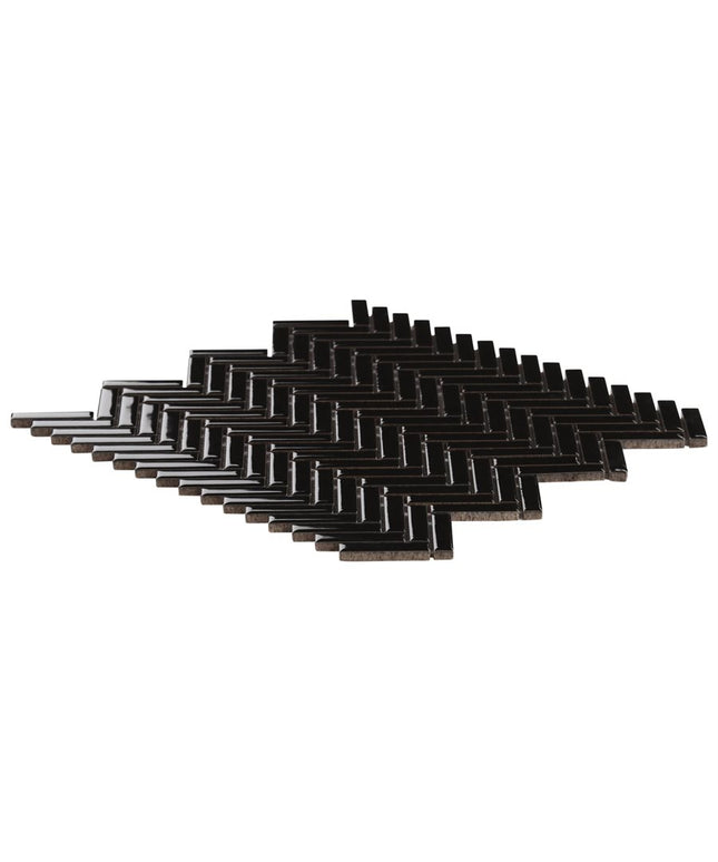 black-glossy-herringbone-tile-11x11-side