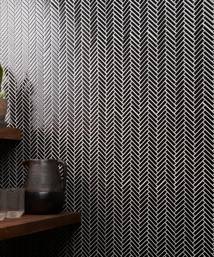 black-glossy-herringbone-tile-11x11-walls