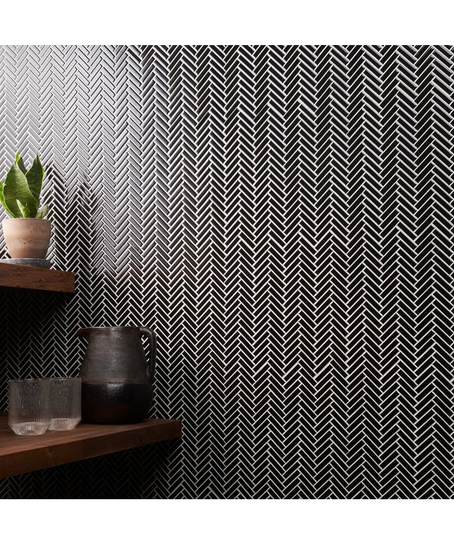 black-glossy-herringbone-tile-11x11-walls