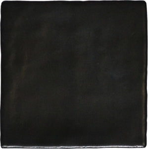 Black matte 5x5 ceramic tile for kitchen backsplash, bathroom, or floor decor