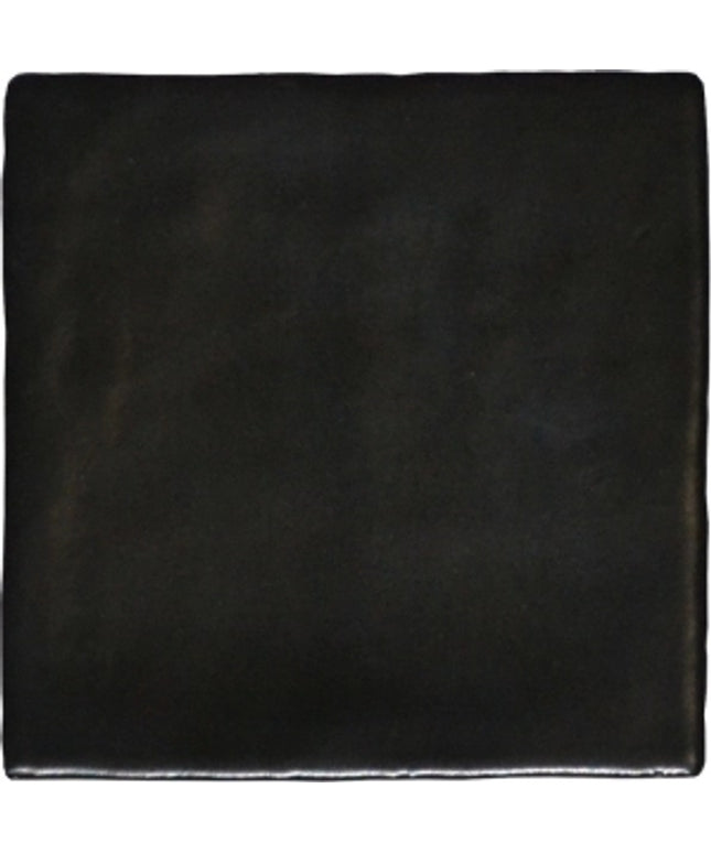 Black matte 5x5 ceramic tile for kitchen backsplash, bathroom, or floor decor