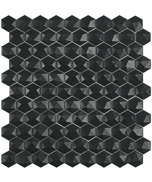 nordic 3d hexagon glass mosaic 1 4x1 4 black nordic 3d hexagon glass mosaic