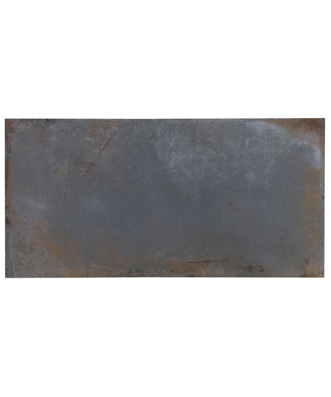 Rust-colored metal plate with a textured surface