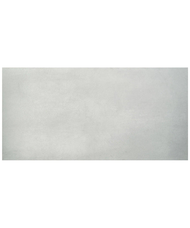 Metallic silver rectangular tile on a white background