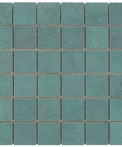 Teal square tiles arranged in a grid pattern