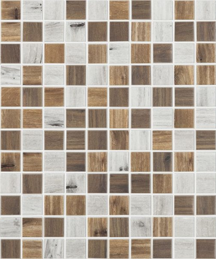 wood squares glass mosaic 1x1 blend wood squares