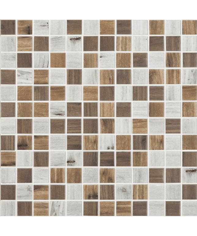 wood squares glass mosaic 1x1 blend wood squares