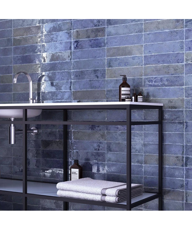blue wall tile 3x12 bathroom