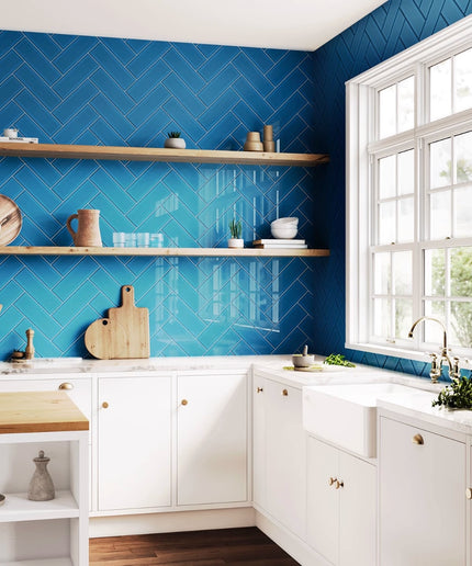 blue 4x12 subway wall tiles