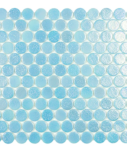 circle penny round glass mosaic 1x1 558 shell platinum