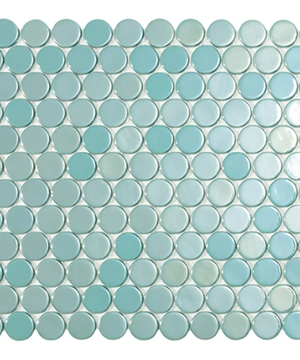 circle penny round glass mosaic 1x1 6001 turquoise