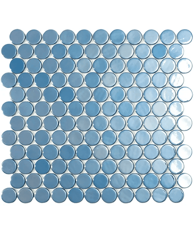 circle penny round glass mosaic 1x1 6002 br coral