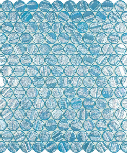 circle penny round glass mosaic 1x1 6004 dark blue