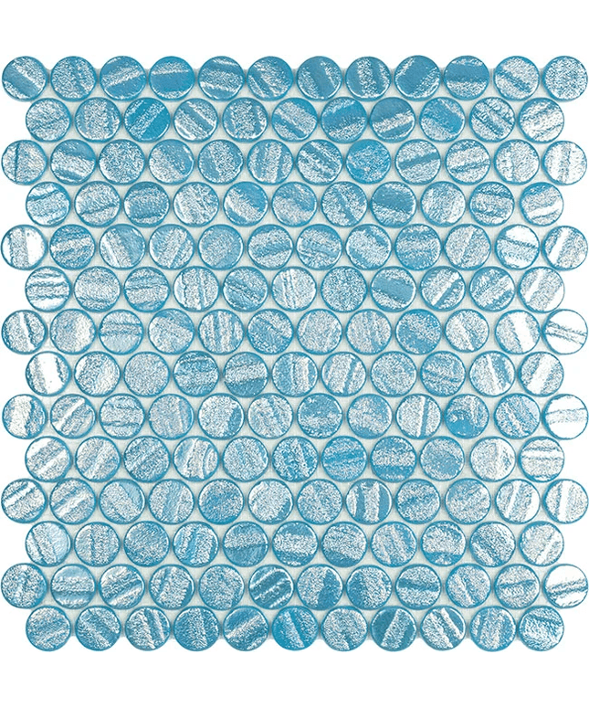 circle penny round glass mosaic 1x1 6004 dark blue