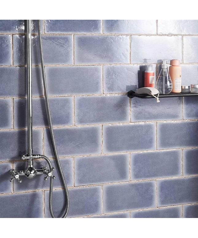 blue shower 6x12 wall tile
