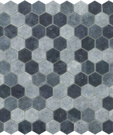 terre hexagon glass mosaic 1 4x1 4 Terre decor beige mix hexagon