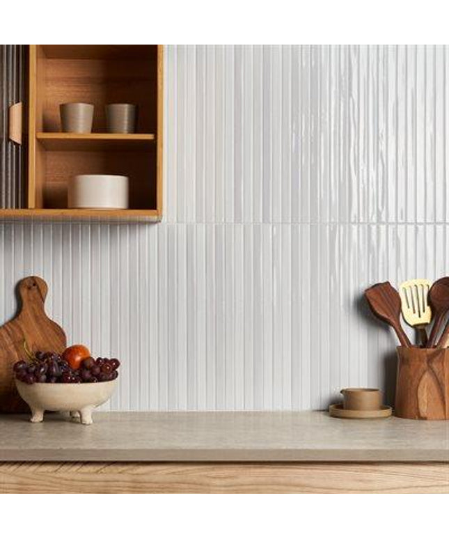 white panel wall tile