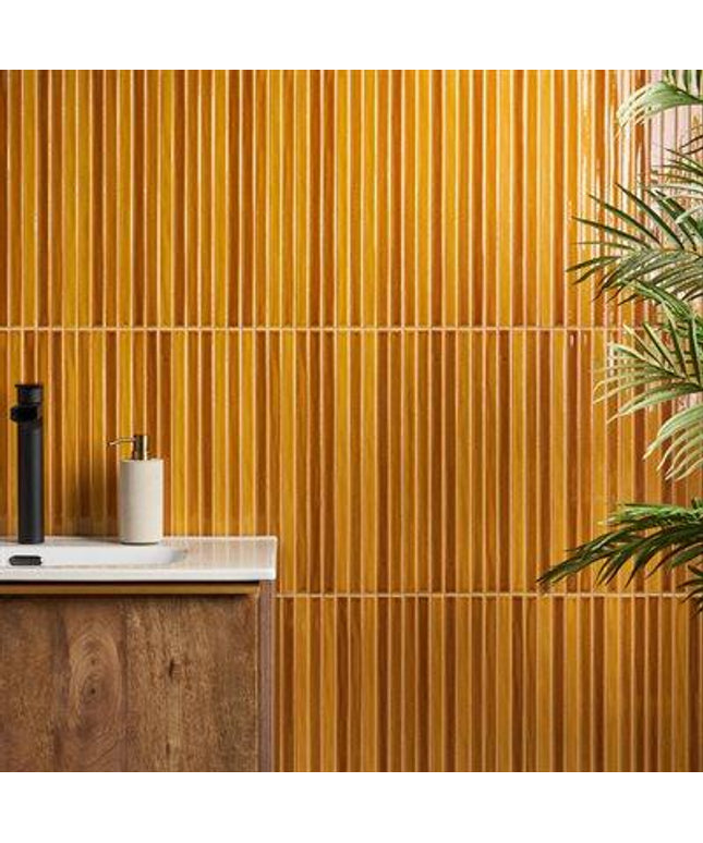 mustard panel wall tile