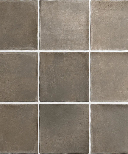 Grid of brown square tiles