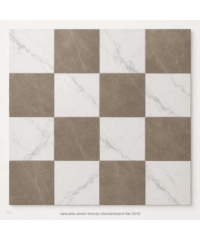 Leona Look Checkerboard Porcelain Tile 12x12