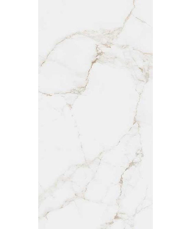 White marble tile with subtle gold veining on a white background