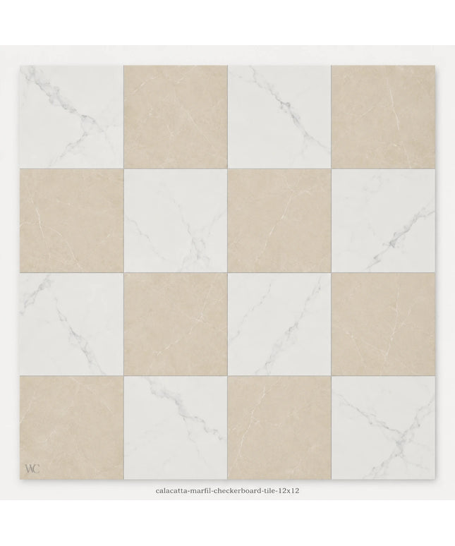 Leona Look Checkerboard Porcelain Tile 12x12