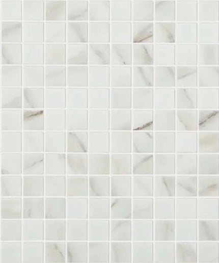 marble calacatta squares glass mosaic 1x1 Marble Edna Calacatta MT 4302B