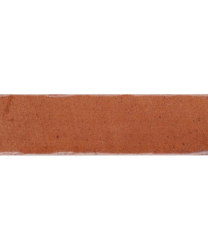 Rectangular terracotta tile in warm canyon fuego color, 2.5x10 inch, for floor or backsplash