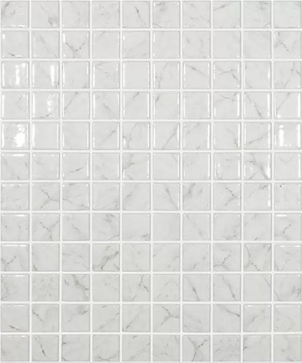 marble calacatta squares glass mosaic 1x1 