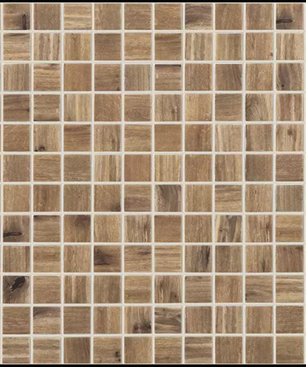 edna wood squares glass mosaic 1x1 Edna Wood Squares Fresno 3D Raised