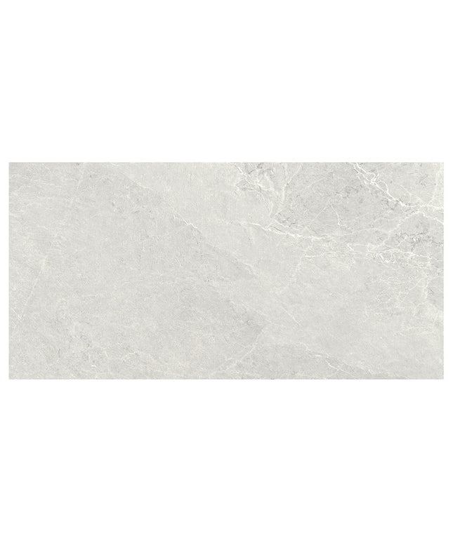 Rectangular tile with a light gray marble pattern on a white background