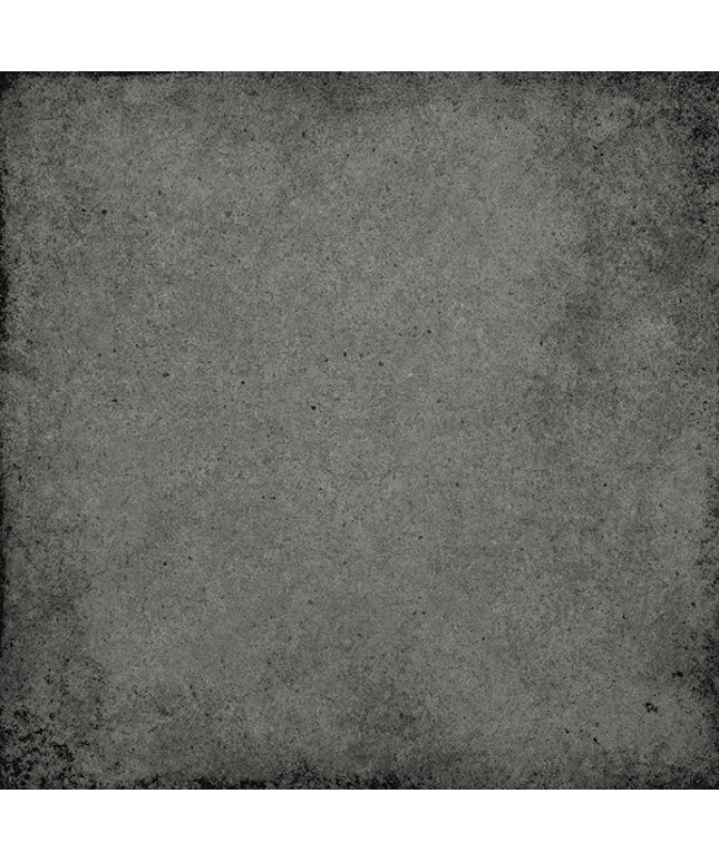 A square, distressed gray textured background with a rough, grunge-like finish and darker worn edges.