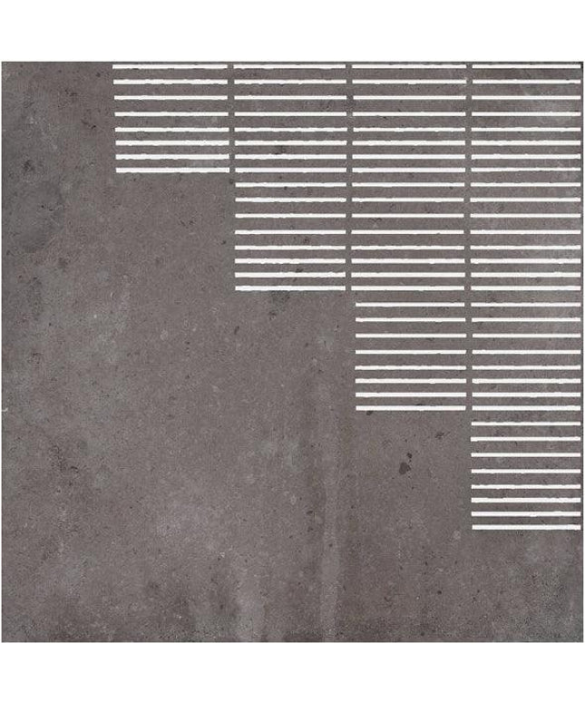 chateau mestizaje lines porcelain tile 7x7 Lines Graphite