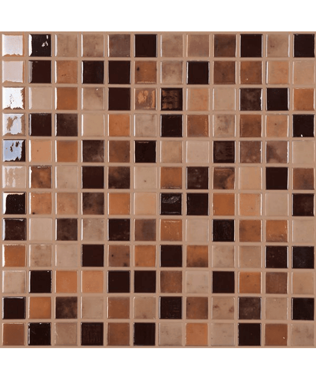 lux squares glass mosaic 1x1 chocolate lux squares