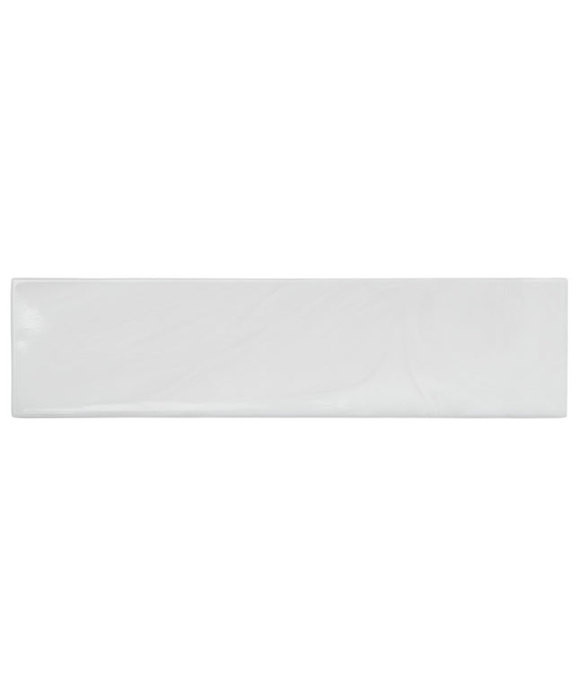 Rectangular white tile on a white background