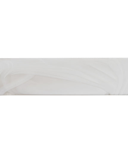 Rectangular white tile with subtle pattern on a white background