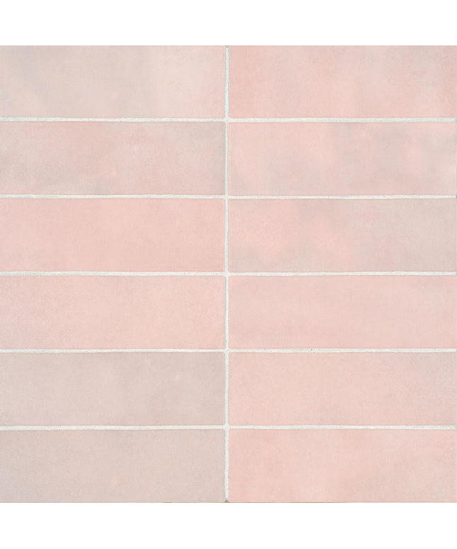 cloe ceramic subway tiles 2x8 pink